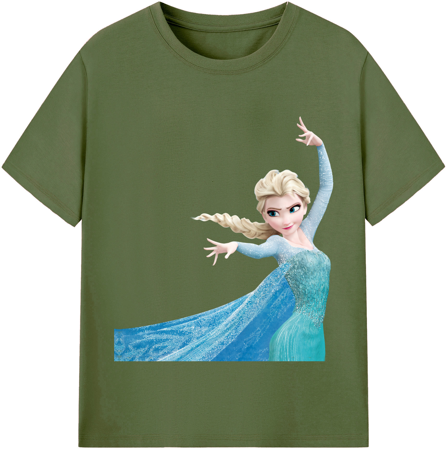 （画像用） アナと雪の女王 アンナ エルサ Frozen Anna Elsa 綿100％半袖Tシャツ（フロントプリント）